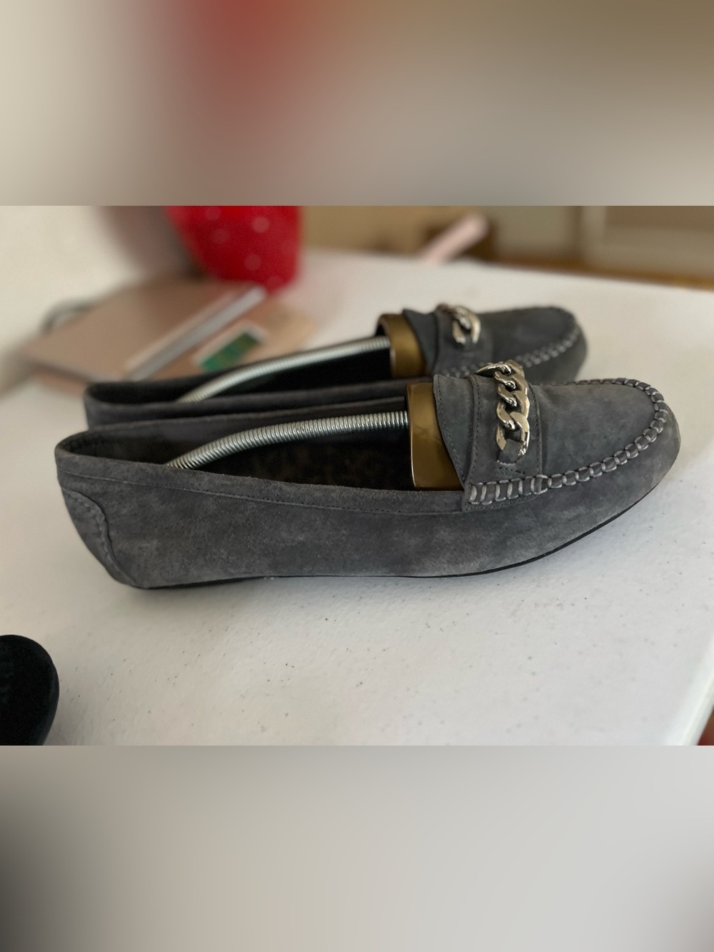 Vionic Mesa Lot Of 2 gray/Black suede Women’s Flats loafers Size 12 Comfort - Picture 5 of 11